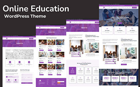 Online Education- School, College, University, and Online Course Education Wordpress Teması