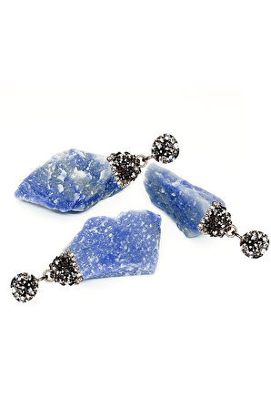 Sertifikalı Zirkon Taşlı Ham İşlenmemiş Angelit Taşı Kolye (Melek Taşı)