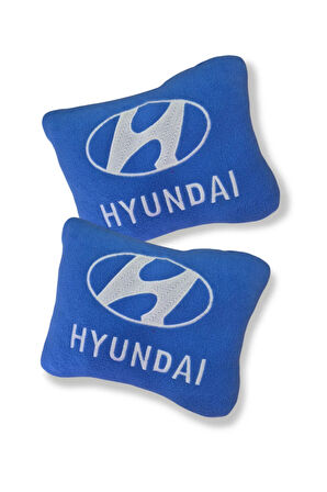 Hyundai Nakış İşlemeli Oto Halı Paspas | Hyundai Mavi Polar Oto Boyun Yastığı & Oto Ayna Askısı