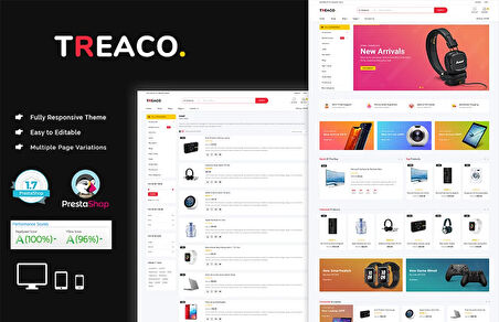 Treaco - Electronic Multipurpose Store PrestaShop Teması