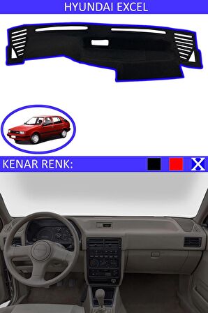 Hyundai H100 2004-2019 İçin Uygun Torpido Koruma Halısı Siyah Kenar Renk Mavi