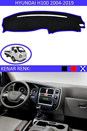 Hyundai İ20 2014-2019 İçin Uygun Torpido Koruma Halısı Siyah Kenar Renk Mavi