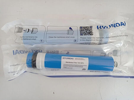 Hyundai Su Arıtma Cihazı Membran 100 Gpd Filtre - NSF Onaylı Membran Anahtarı Hediyeli (ORJİNAL ÜRÜNDÜR)