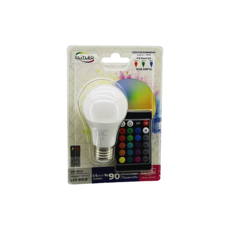 Uzaktan Kumandalı Led Ampul - Rgb Renkli - E27 Duy