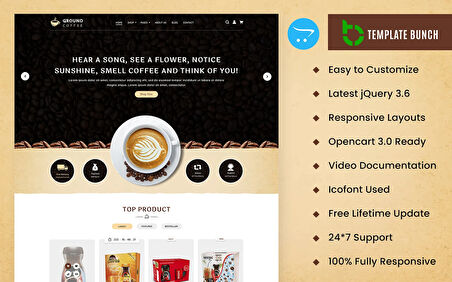Ground Coffee - Coffee Store OpenCard Teması