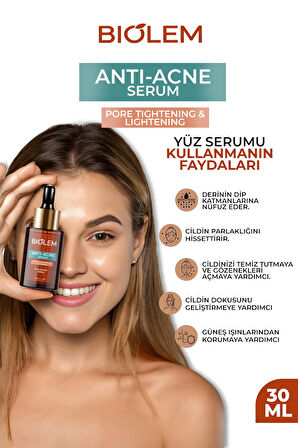 Biolem Akne Ve Karşıtı Sıkılaştırıcı Cilt Serumu Salisilik Asit, Tea Tree 30 ml