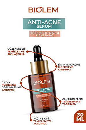 Biolem Akne Ve Karşıtı Sıkılaştırıcı Cilt Serumu Salisilik Asit, Tea Tree 30 ml