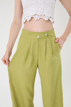 Keten Karışımlı Kore Model Palazzo Pantolon