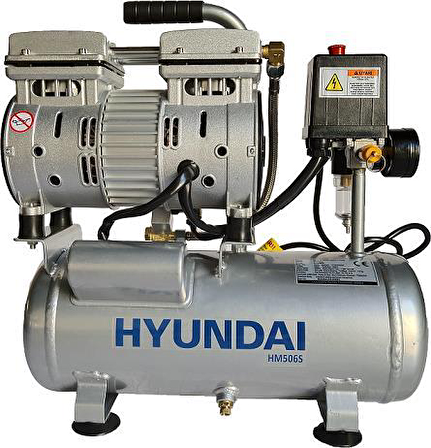 HYUNDAI HM506S 6 LİTRE SESSİZ VE YAĞSIZ HAVA KOMPRESÖRÜ