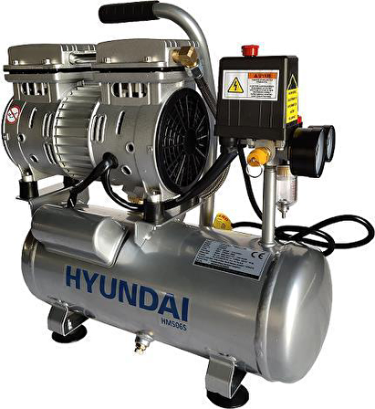 HYUNDAI HM506S 6 LİTRE SESSİZ VE YAĞSIZ HAVA KOMPRESÖRÜ