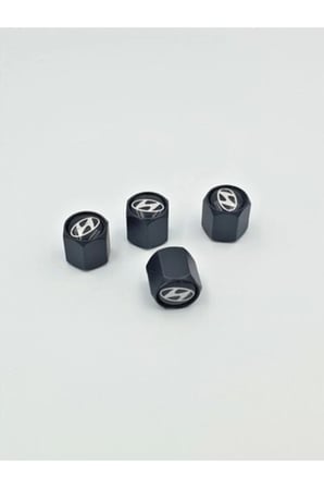 Hyundaı Anahtarlıklı Sibop Kapağı - Hyundai Siyah Sibop Kapak Set