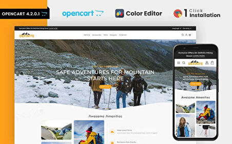Definite - Travel Store OpenCard Teması