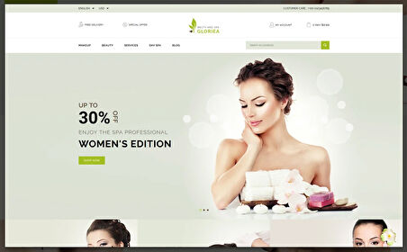 Gloriea Spa and Beauty PrestaShop Teması
