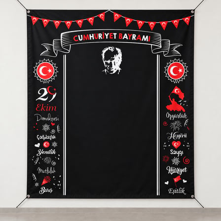 29 Ekim Cumhuriyet Bayramı Fotoğraf Çekim Brandası 180x200 cm