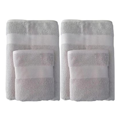 Özdilek Woven %100 Pamuk Havlu seti GRİ RENK 4'lü (el yüz havlusu+banyo havlusu)