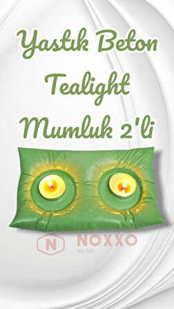 Dekoratif El Yapımı Beton Yastık Mumluk 2’li Tealight Mumluk Modern Dekor İç Mekan İçin Şık Tasarım