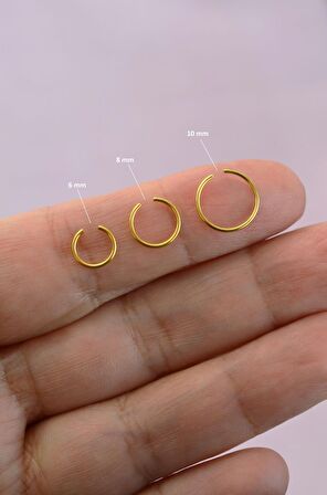 10 mm 316 L Çelik Düz Halka Model Hızma Gold Renk