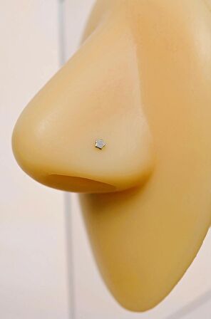 316 L Çelik Mini Yıldız Hızma Burun Piercingi Gümüş Renk