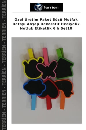 Özel Üretim Paket Süsü Mutfak Detayı Ahşap Dekoratif Hediyelik Notluk Etiketlik 6'lı Set10