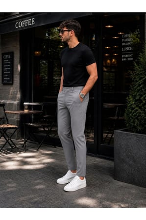 Erkek Slim Fit Diz İzi Yapmayan Esnek Chino Pantolon
