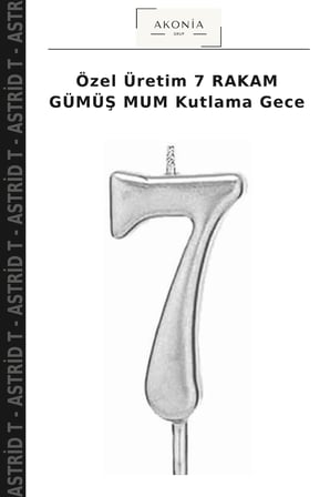 Özel Üretim 7 RAKAM GÜMÜŞ MUM Kutlama Gece