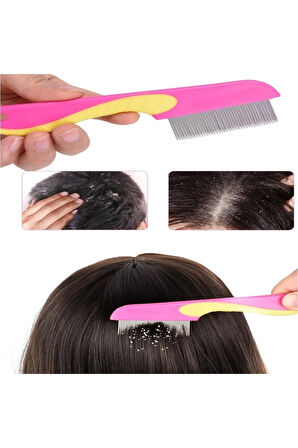 Uzun Saplı Klasik Saç Bit Tarağı Metal Dişli Bit Pire Tarağı