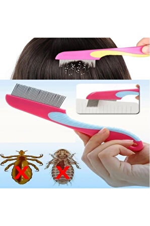 Uzun Saplı Klasik Saç Bit Tarağı Metal Dişli Bit Pire Tarağı