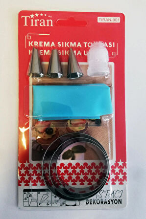 8 Parça Krema Sıkma Torbası Hamur Şekillendirici Halka