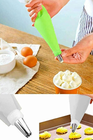 8 Parça Krema Sıkma Torbası Hamur Şekillendirici Halka