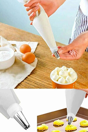 8 Parça Krema Sıkma Torbası Hamur Şekillendirici Halka