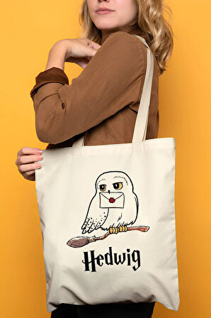Harry Potter Hedwig %100 Pamuk Bez Omuz Çantası