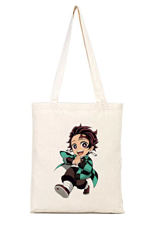Demon Slayer Tanjiro %100 Pamuk Bez Omuz Çantası