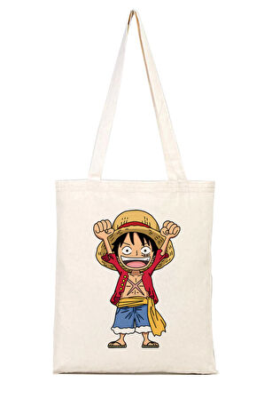 One Piece Luffy %100 Pamuk Bez Omuz Çantası
