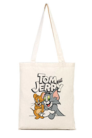 Tom ve Jerry %100 Pamuk Bez Omuz Çantası