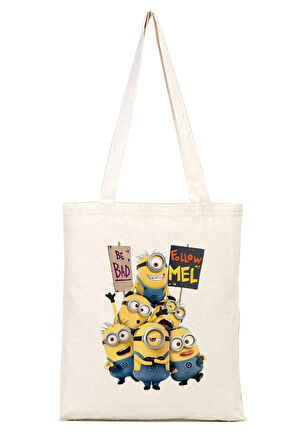 Minions %100 Pamuk Bez Omuz Çantası