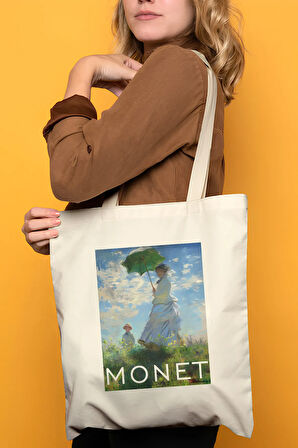 Monet %100 Pamuk Bez Omuz Çantası