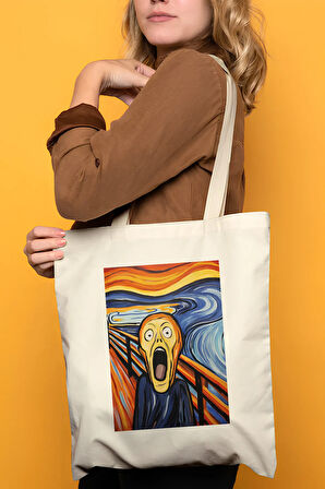 Munch Çığlık %100 Pamuk Bez Çanta
