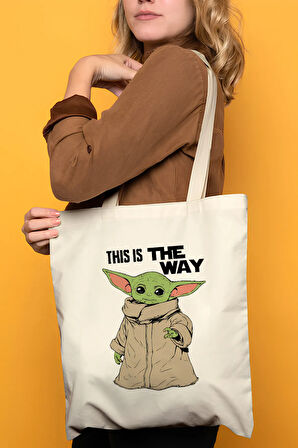 Grogu Baby Yoda %100 Pamuk Bez Çanta