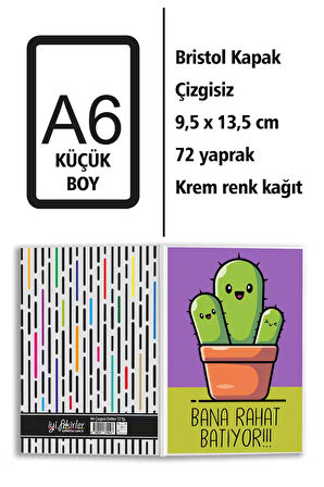 Bana Rahat Batıyor Baskılı A6 Küçük Boy Çizgisiz Defter