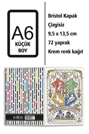 Harry Potter Logo Baskılı A6 Küçük Boy Çizgisiz Defter