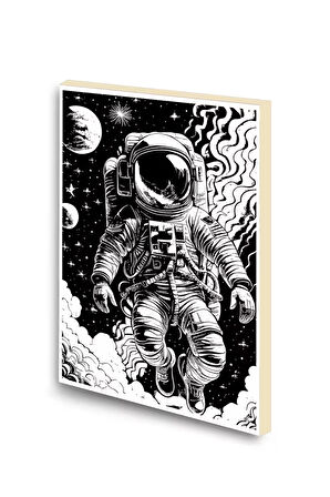 Uzay Astronot Baskılı A6 Küçük Boy Çizgisiz Defter