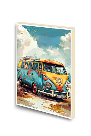 Retro Volkswagen Minibüs Baskılı A6 Küçük Boy Çizgisiz Defter