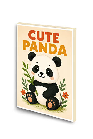 Cute Panda Baskılı A6 Küçük Boy Çizgisiz Defter