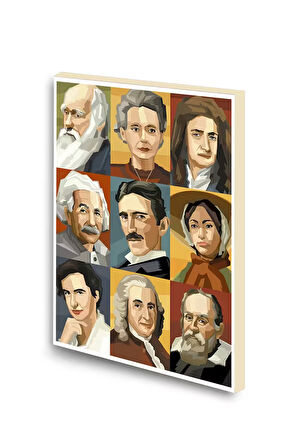 Ünlü Bilim İnsanları Baskılı A6 Küçük Boy Çizgisiz Defter