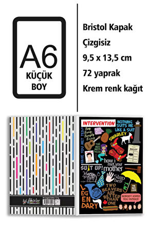 HIMYM Baskılı A6 Küçük Boy Çizgisiz Defter
