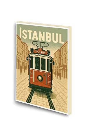 İstanbul Taksim Tranvay Baskılı A6 Küçük Boy Çizgisiz Defter