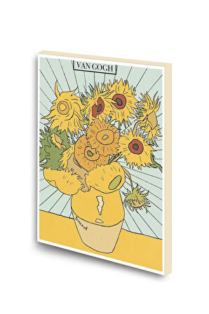 Van Gogh Ayçiçekleri Baskılı A6 Küçük Boy Çizgisiz Defter