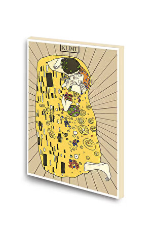 Klimt Öpücük Baskılı A6 Küçük Boy Çizgisiz Defter