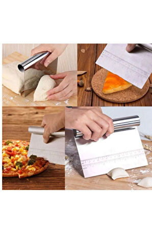 Ölçülü Komple Çelik Büyük Boy Hamur Kesme Spatulası