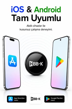 HBB-K Hapro Tag Ios & Android Uyumlu Airtag Akıllı Gps Takip Cihazı(SİYAH)